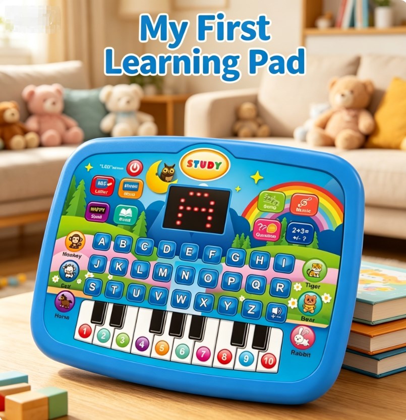 Electronic Phonics Learning Machine for Kids - Early English Alphabet & Number Trainer - Interactive Music & Language Discovery Toy for Boys & Girls