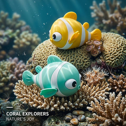 3-Pack Wind-Up Clownfish Bath Toys for Toddlers - Mechanical Clockwork Water Play Set for Pool & Beach - Ideal Kids' Summer Party Favors and Holiday Gifts