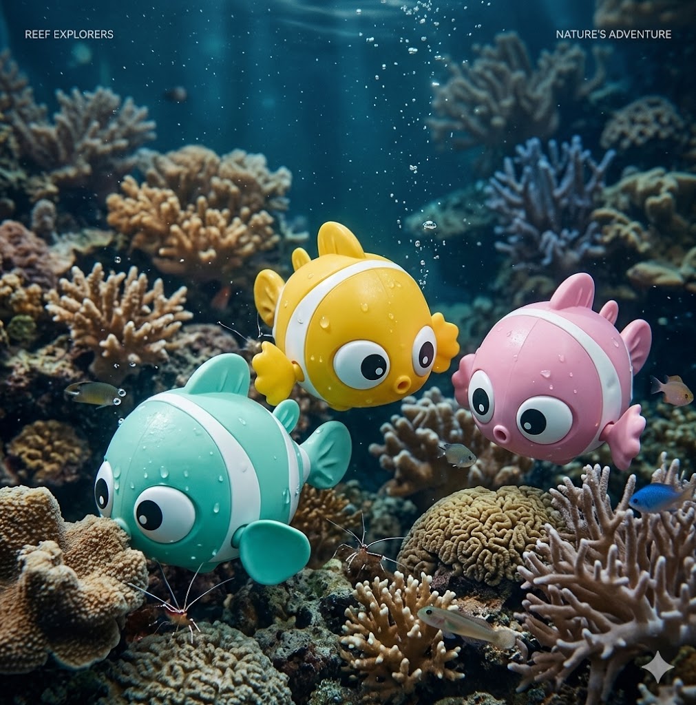 3-Pack Wind-Up Clownfish Bath Toys for Toddlers - Mechanical Clockwork Water Play Set for Pool & Beach - Ideal Kids' Summer Party Favors and Holiday Gifts