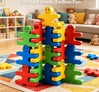 Colorful Wooden Balance Blocks: Educational Stacking & Matching Game for Early Childhood Cognitive Development