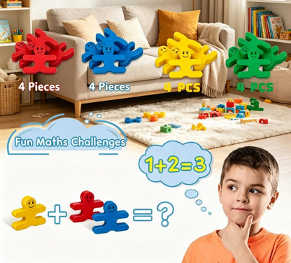 Colorful Wooden Balance Blocks: Educational Stacking & Matching Game for Early Childhood Cognitive Development