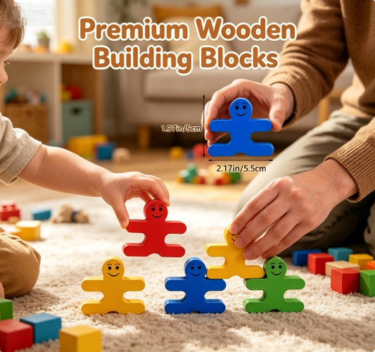 Colorful Wooden Balance Blocks: Educational Stacking & Matching Game for Early Childhood Cognitive Development