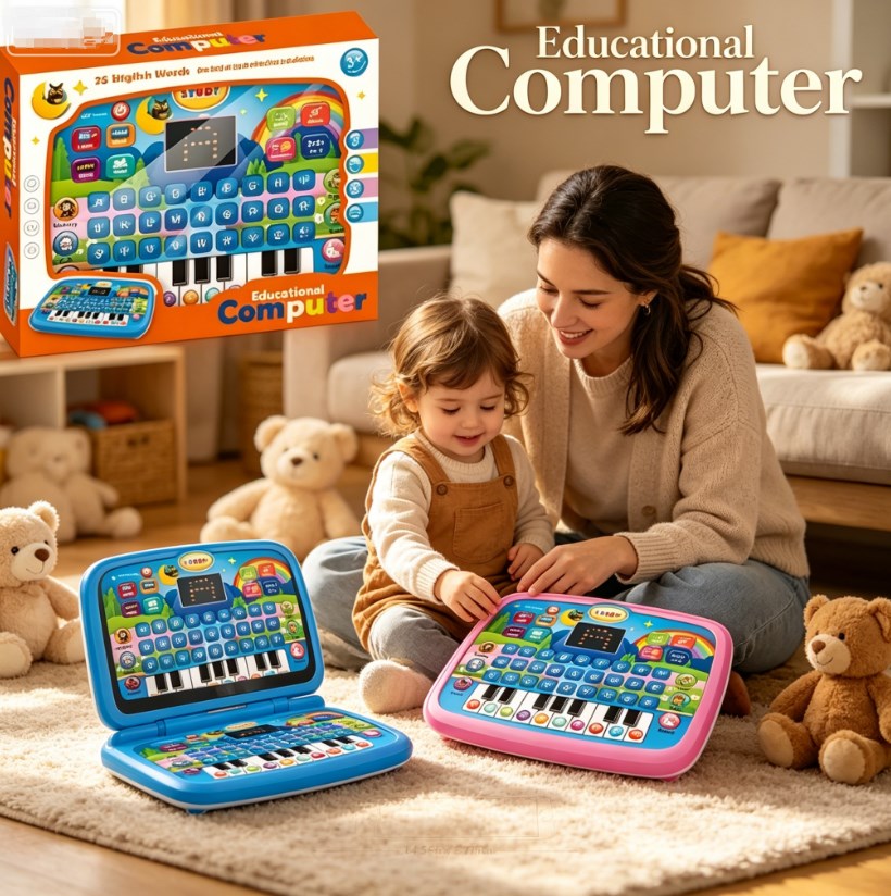 Electronic Phonics Learning Machine for Kids - Early English Alphabet & Number Trainer - Interactive Music & Language Discovery Toy for Boys & Girls