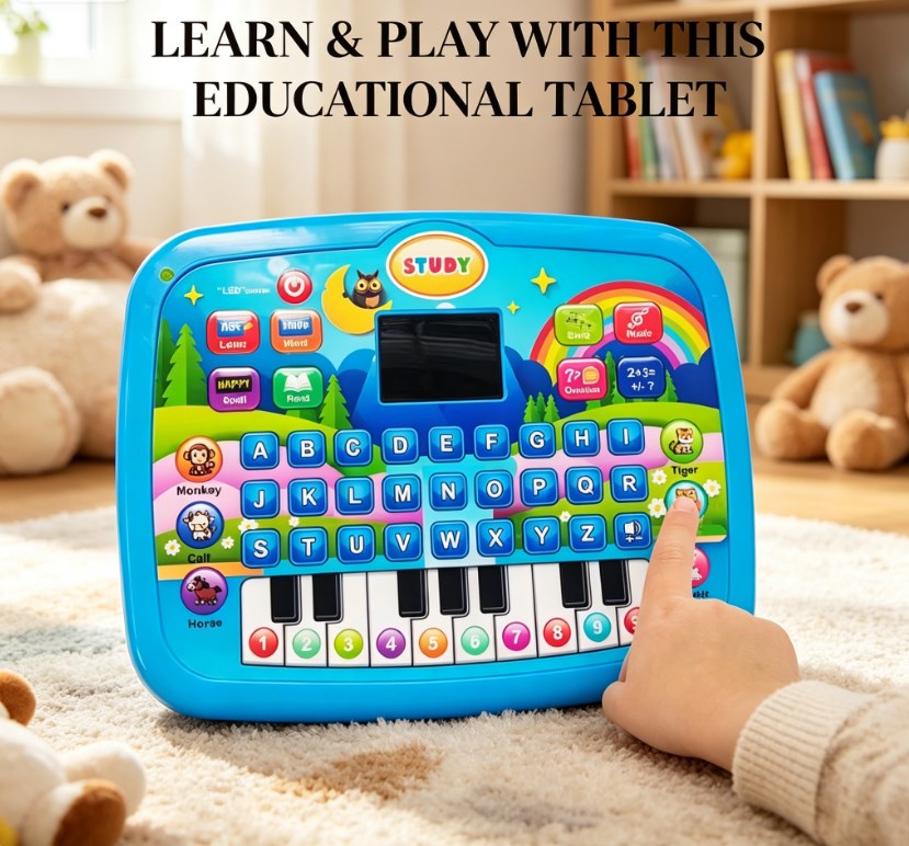 Electronic Phonics Learning Machine for Kids - Early English Alphabet & Number Trainer - Interactive Music & Language Discovery Toy for Boys & Girls