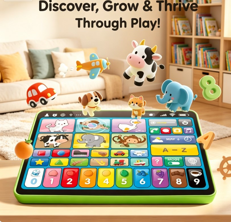 Kids English-French-Spanish Learning Machine: Interactive Educational Tablet & Reading Pen Toy for Early Childhood Language Development
