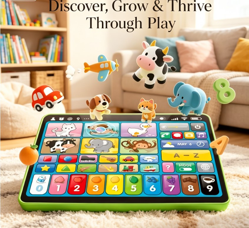 Kids English-French-Spanish Learning Machine: Interactive Educational Tablet & Reading Pen Toy for Early Childhood Language Development