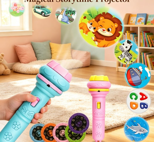 Night Light Storyteller Projector Toy - Creative Bedtime Projection Lamp for Kids - Interactive Handheld Learning Torch for Imaginative Storytelling