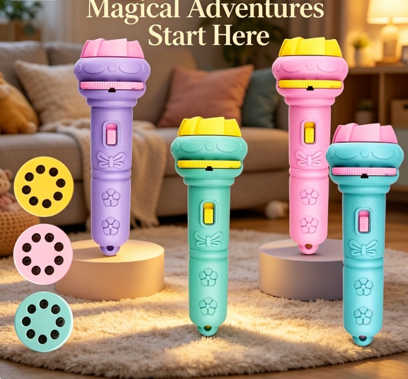 Night Light Storyteller Projector Toy - Creative Bedtime Projection Lamp for Kids - Interactive Handheld Learning Torch for Imaginative Storytelling
