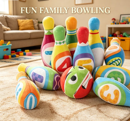 Safe Soft Material Bowling Toy - Noise-Free & Durable Indoor Game Set for Kids - Hand-Eye Coordination Training Toy - Perfect Back to School & Holiday Gift