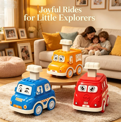 Transparent Gear Mechanical Toy Car - Manual Pressing Inertia Vehicle for Early Learning - STEM Puzzle Glide Car for Fine Motor Skills - Safe & Durable Toddler Toy