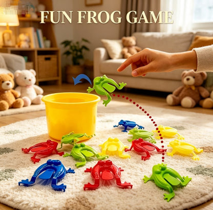 Vibrant Jumping Frogs Toy Set: 15pcs Classic Finger Press Game for Kids - Creative Educational Play & Multiplayer Fun Party Favors